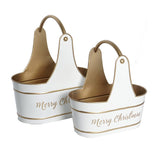 Metal Merry Christmas Basket