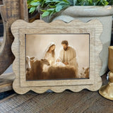 Scallop Nativity Framed Canvas Art