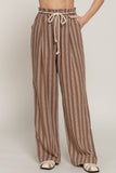 Striped Linen Effect Pants