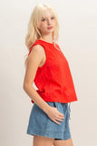 Sleeveless Eyelet Top