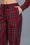 Wide Leg Plaid Woven Pants