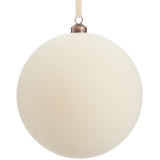 Flocked Ball Ornament Cream