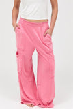 Mineral Wash Wide Leg Cargo Pants