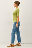 Classic Ribbed Crew Neck Top