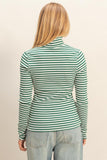 Fitted Striped Turtleneck