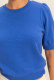 Puff Sleeve Crew Neck Sweater