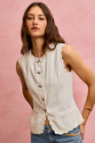 Washed Scallop Edge Vest
