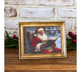 Antique Gold Book Santa Frame