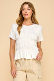 Solid Top With Smocked Detail