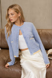 Cropped Contrast Pocket Cardigan