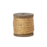 Cotton Ribbon W Metallic Thread On Wood Spool