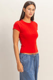 Pointelle Short Sleeve Top