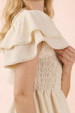 Smocked Ruffle Sleeve Midi Dress