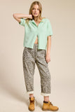 Short Sleeve Button Down Cardigan Top