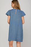 Short Sleeve Denim Dress