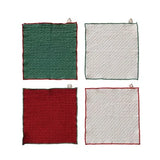 Square Cotton Dish Cloths W Colored Trim