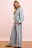 Lace Contrast Denim Pants