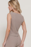 Striped Ribbed V-Neck Vest