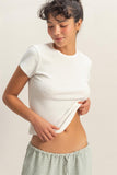 Basic Ribbed Short Sleeve Top