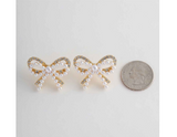 Metal And Pearl Bow Earing