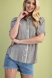 Textured Striped Button Down