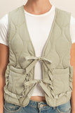 Quilted Front Tie Vest