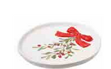 Small Ceramic Leaf/berry/bow Plate