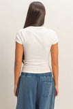 Pointelle Short Sleeve Top