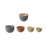 Stoneware Prep Bowls W Spout, Reactive Glaze