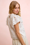 Scalloped Edge Delicate Texture Lace Blouse Top