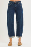 Textured Barrel Leg Jeans