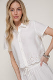 Short Sleeve Eyelet Top