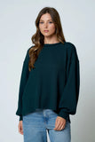 Textured Exposed Seam Knit Top