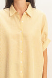 Striped Button Front Blouse