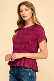Solid Top With Smocked Detail