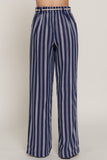 Striped Linen Effect Pants