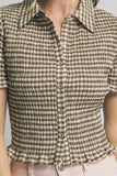 Smocked Gingham Shirt