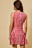 Gingham Fit And Flare Tank Mini Dress