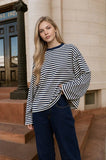 Striped Long Sleeve Knit Top