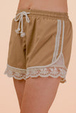 Lace Trim Activewear Shorts