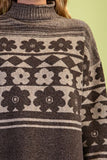 Retro Floral Print Sweater