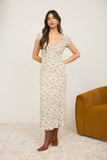 Floral Ruched Midi Dress