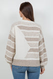 Chevron Textured Knit Sweater