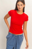 Pointelle Short Sleeve Top