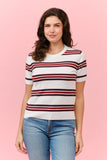 Short Sleeve Striped Sweater