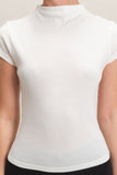 Mock Neck Cap Sleeve Top