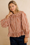 Smocked Gingham Blouse
