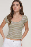 Striped Scoop Neck Tee