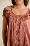 Satin Short Sleeve Mini Dress