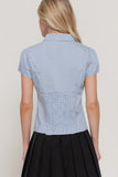 Dot Print Smocked Top